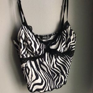 Y2K top, zebra print. Size: SMALL
